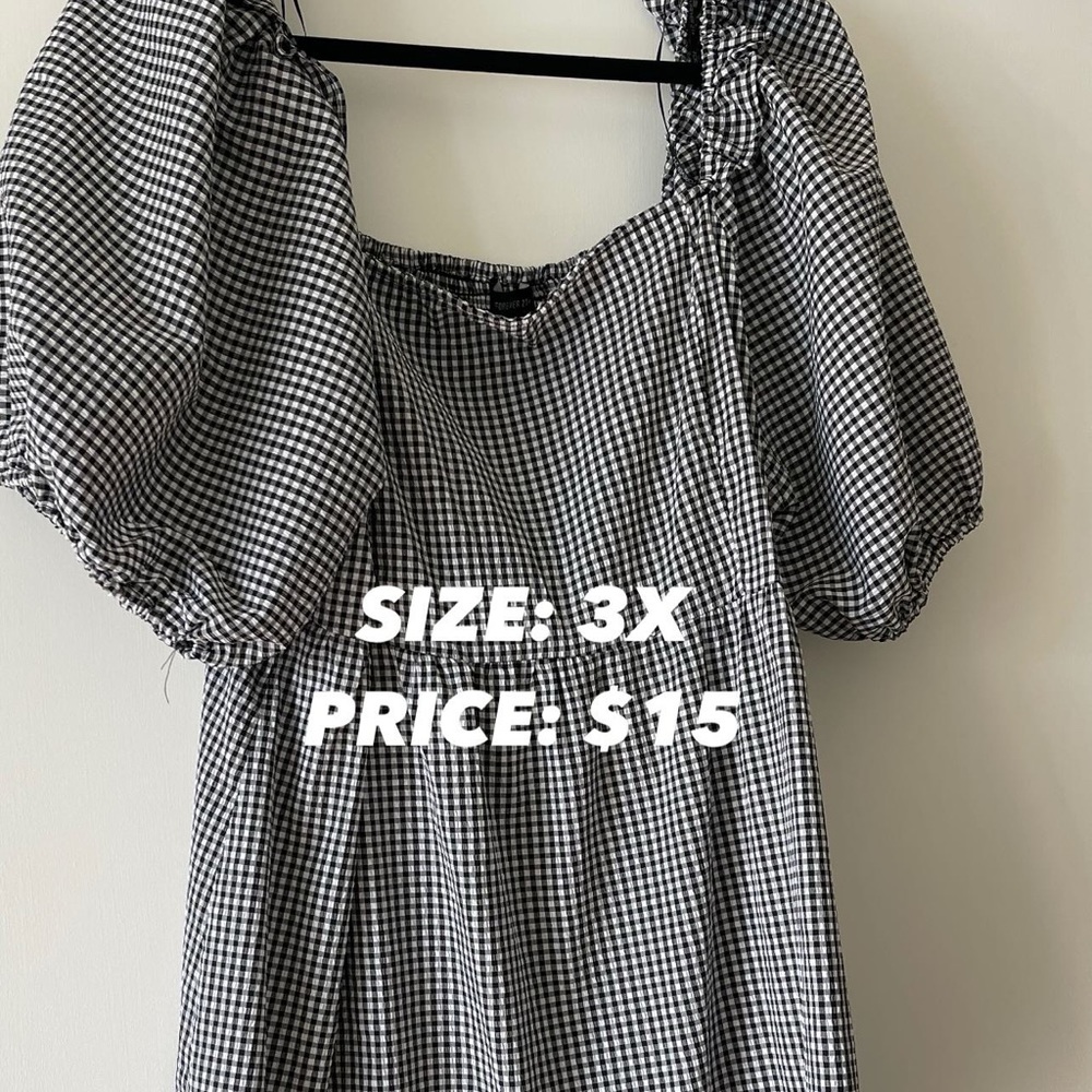 Checkered baby doll dress